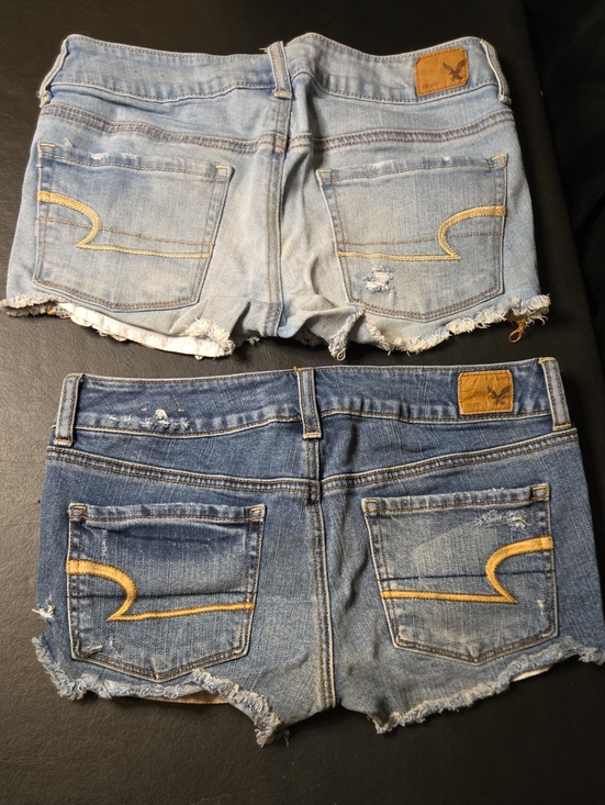 American Eagle Outfitters Pants - American Eagle Outfitters Denim Cutoff Shorts - Light Blue & Dark Blue